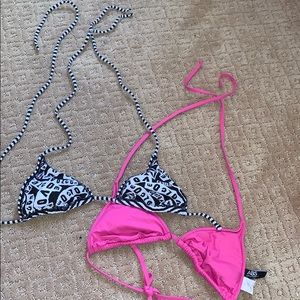 two bikini tops !!